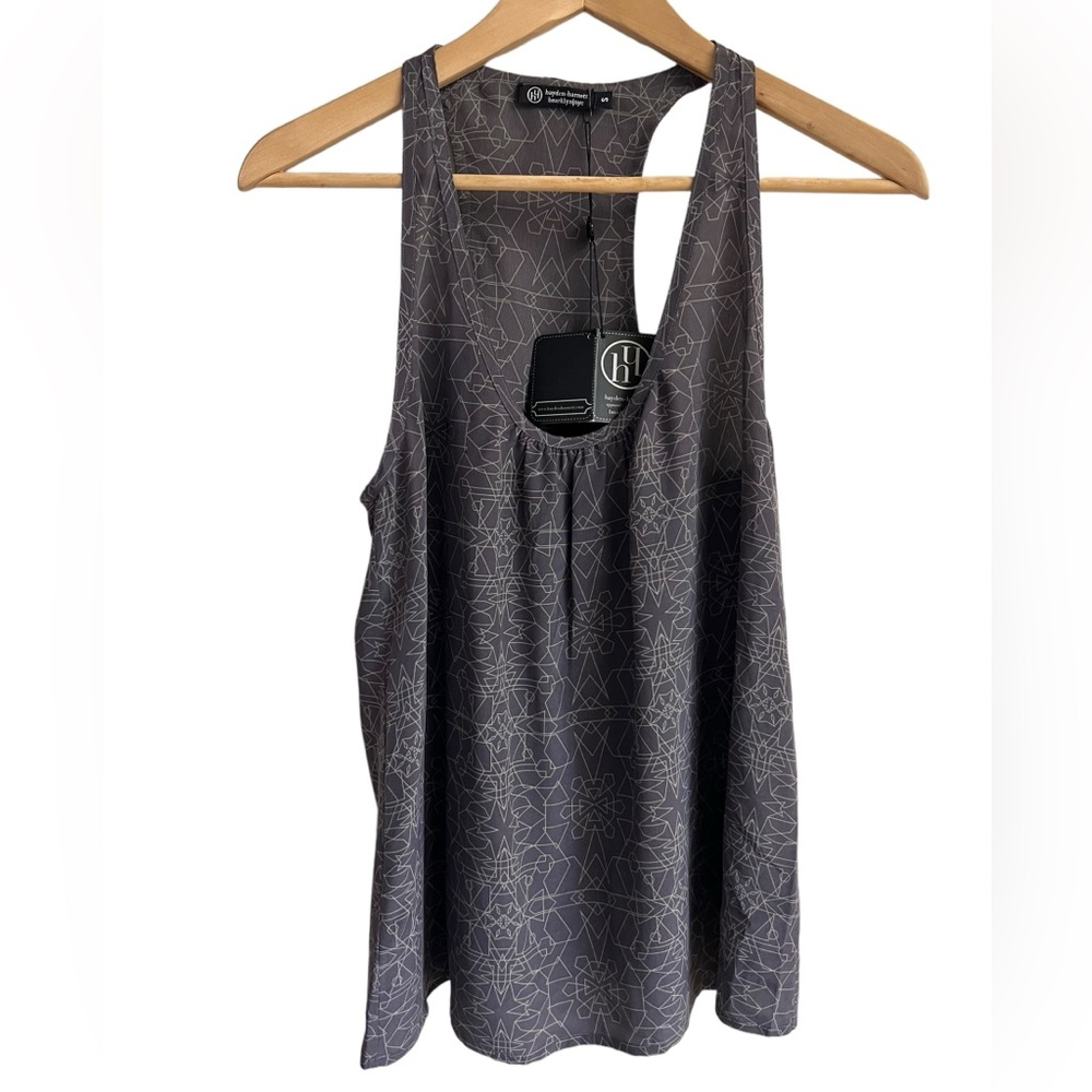 NWT HAYDEN-HARNETT 100% Silk “Michi” Cami Tank Top Geometric Design MSRP $98 - Picture 11 of 15